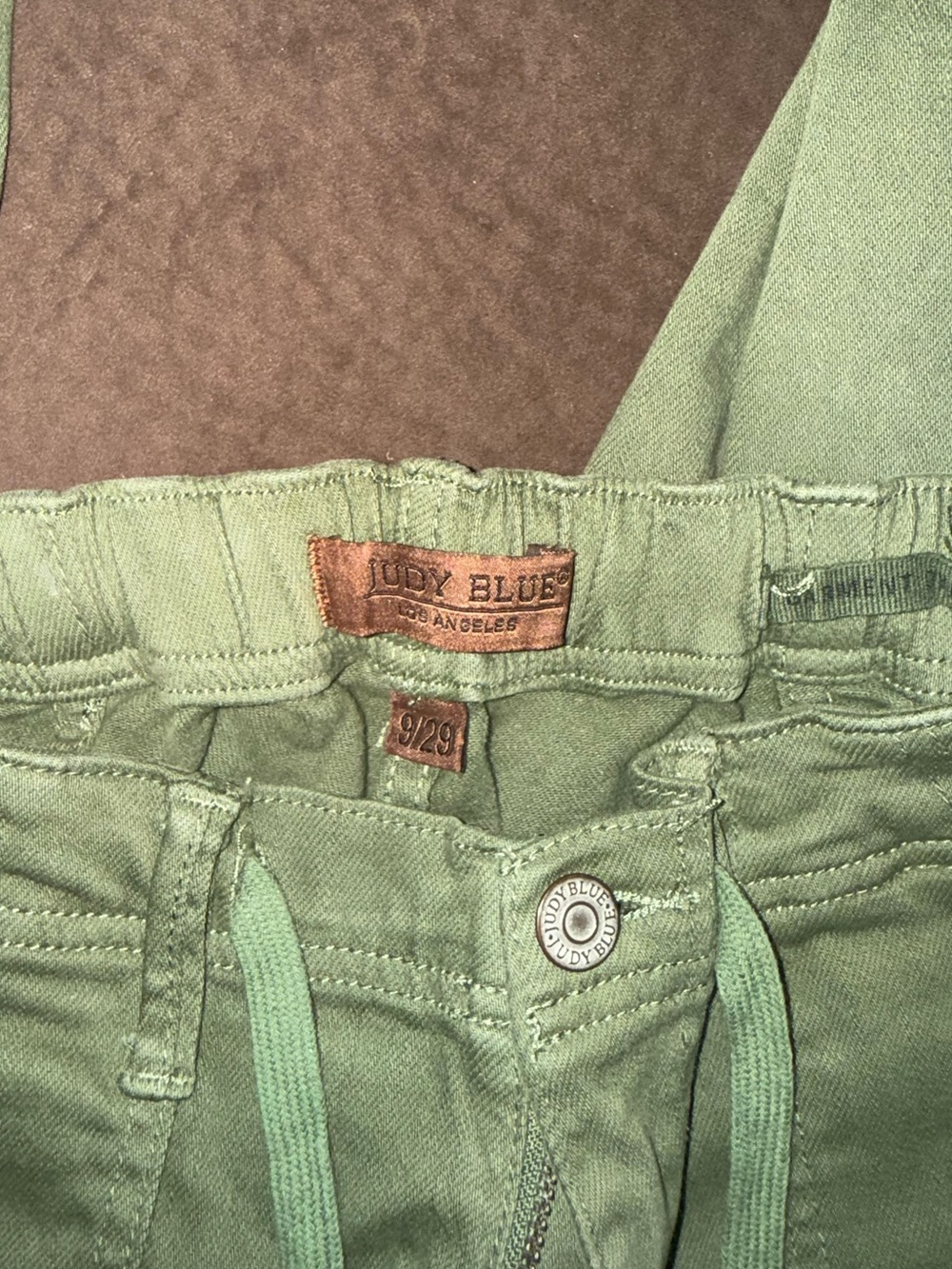 Judy Blue Womens Noel Drawstring Army Green Olive Green Pants - Picture 4 of 4